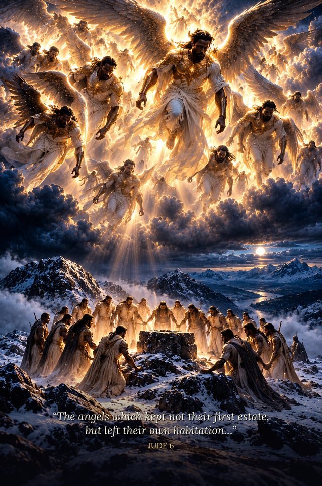 The watchers come down from heaven and gather on Mount Hermon